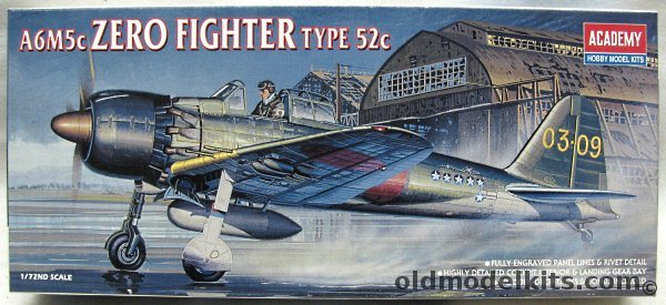 Academy 1/72 Mitsubishi A6M5c Type 52c Zero - 203rd FG 1/C Takeo Tanimizu Kagoshima June 1945 / 302 FG at Atsugi July 1945, 2176 plastic model kit